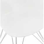 Chaise design style industriel TOM en polypropylène pied métal chromé (blanc)