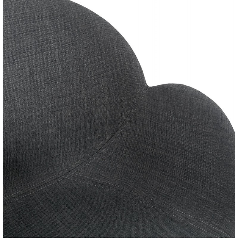 Chaise design style industriel TOM en tissu pied métal chromé (gris foncé) - image 37057
