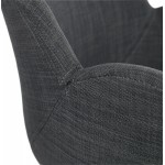 Stile di design sedia industriale tessuto TOM piede in metallo cromato (grigio scuro)