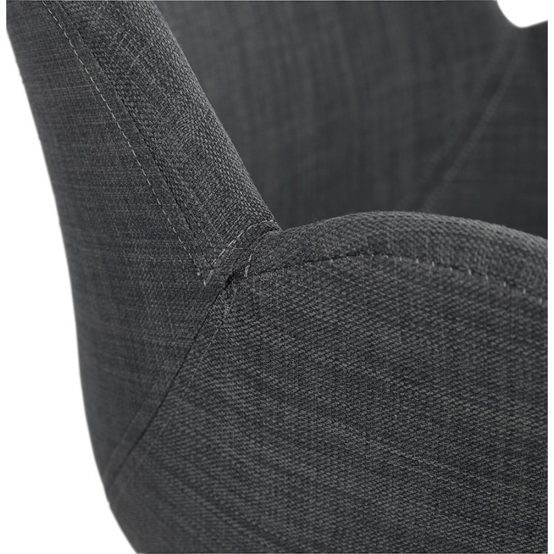 Chaise design style industriel TOM en tissu pied métal chromé (gris foncé) - image 37058