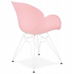 Chair design and modern TOM polypropylene foot white metal (powder pink)