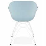 Stuhl-Design und modernen TOM Polypropylen weiß Metallsockel (Himmelblau)