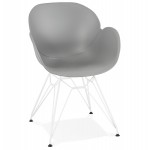 Stuhl-Design und modernen TOM Polypropylen Fuß Weißmetall (hellgrau)