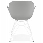 Chaise design et moderne TOM en polypropylène pied métal blanc (gris clair)