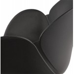 Chaise design et moderne TOM en polypropylène pied métal blanc (noir)