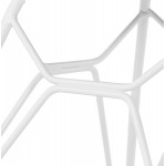 Chaise design et moderne TOM en tissu pied métal blanc (gris foncé)