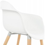 Chaise design scandinave avec accoudoirs OPHELIE en polypropylène (blanc)