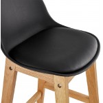 Tabouret de bar chaise de bar mi-hauteur design scandinave FLORENCE MINI (noir)