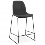 Tabouret de bar chaise de bar mi-hauteur design empilable DOLY MINI en tissu (gris foncé)