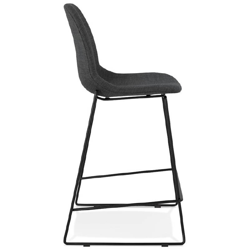 Tabouret de bar chaise de bar mi-hauteur design empilable DOLY MINI en tissu (gris foncé) - image 37566