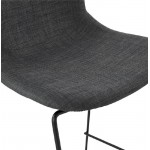 Tabouret de bar chaise de bar mi-hauteur design empilable DOLY MINI en tissu (gris foncé)