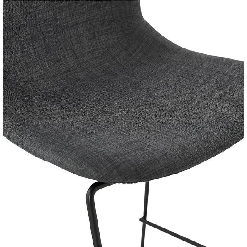 Tabouret de bar chaise de bar mi-hauteur design empilable DOLY MINI en tissu (gris foncé) - image 37569