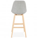Tabouret de bar chaise de bar design scandinave ILDA en tissu (gris clair)
