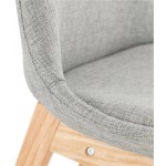 Sgabello sedia di Scandinavian design bar ILDA nel tessuto (grigio chiaro)