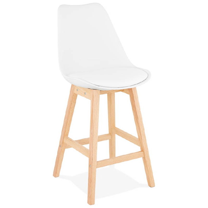 Tabouret de bar chaise de bar mi-hauteur design scandinave DYLAN MINI (blanc) - image 37747
