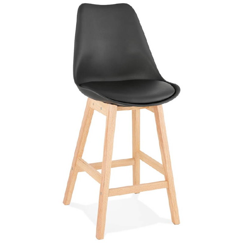 Tabouret de bar chaise de bar mi-hauteur design scandinave DYLAN MINI (noir) - image 37760