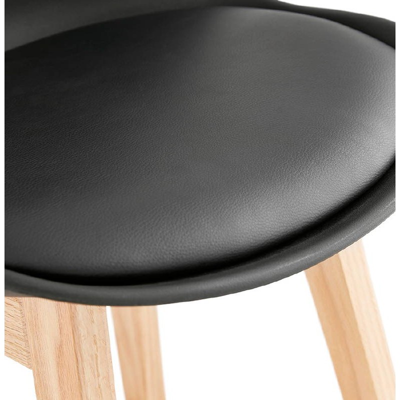 Tabouret de bar chaise de bar mi-hauteur design scandinave DYLAN MINI (noir) - image 37766