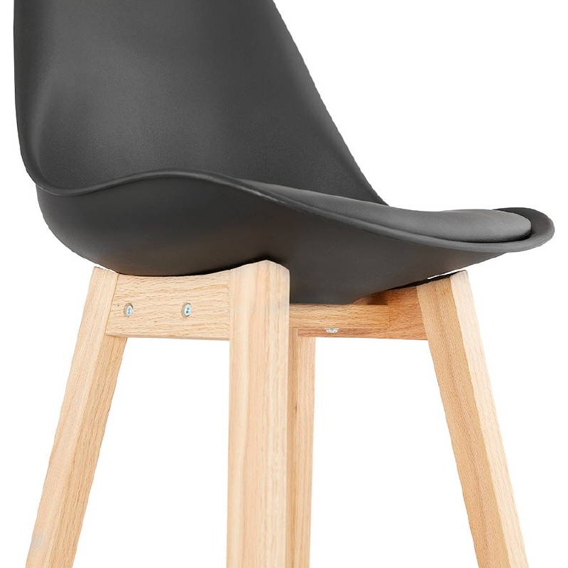 Tabouret de bar chaise de bar mi-hauteur design scandinave DYLAN MINI (noir) - image 37767