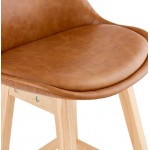 Tabouret de bar chaise de bar mi-hauteur design DAIVY MINI (marron clair)