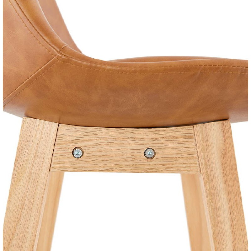 Tabouret de bar chaise de bar mi-hauteur design DAIVY MINI (marron clair) - image 37797