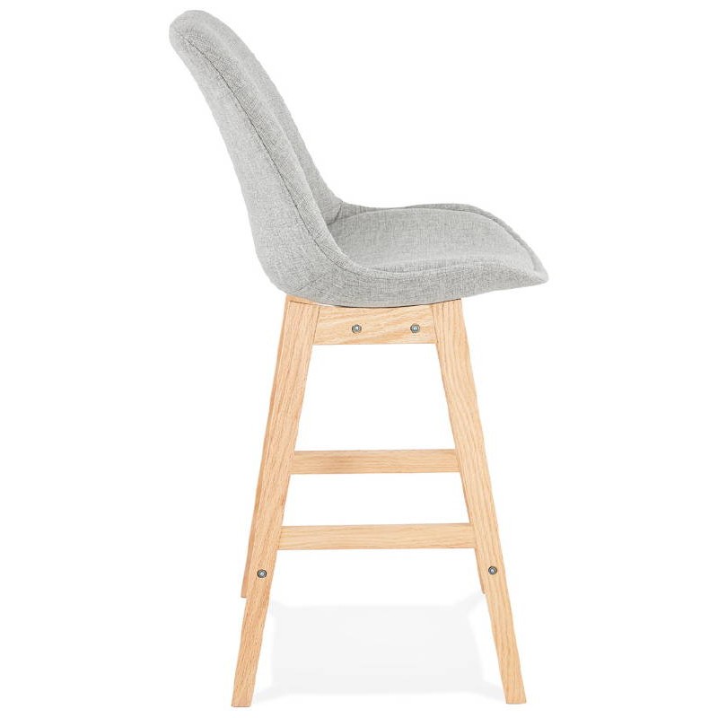 Tabouret de bar chaise de bar mi-hauteur design scandinave ILDA MINI en tissu (gris clair) - image 37801
