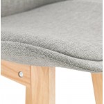 Tabouret de bar chaise de bar mi-hauteur design scandinave ILDA MINI en tissu (gris clair)