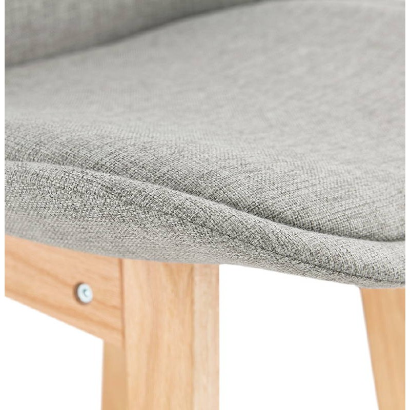 Tabouret de bar chaise de bar mi-hauteur design scandinave ILDA MINI en tissu (gris clair) - image 37806