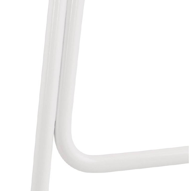 Tabouret de bar chaise de bar mi-hauteur design ULYSSE MINI pieds métal blanc (blanc) - image 37875