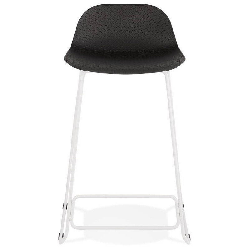 Tabouret de bar chaise de bar mi-hauteur design ULYSSE MINI pieds métal blanc (noir) - image 37878