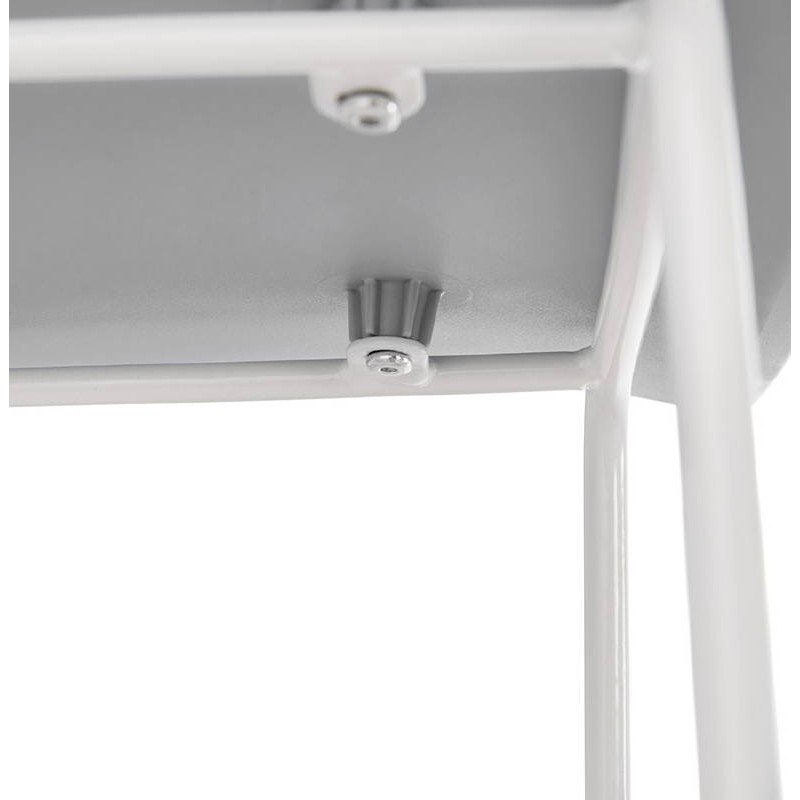 Tabouret de bar chaise de bar mi-hauteur design ULYSSE MINI pieds métal blanc (gris clair) - image 37897