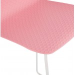 Tabouret de bar chaise de bar mi-hauteur design ULYSSE MINI pieds métal blanc (rose poudré)