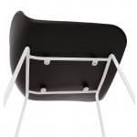 ULYSSE design bar chair barstool with white metal legs (black)