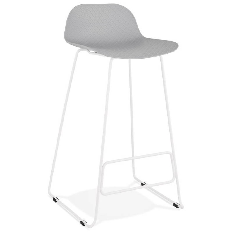 Bar stool barstool design Ulysses feet white metal (light gray) - image 37956