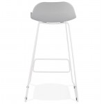 Tabouret de bar chaise de bar design ULYSSE pieds métal blanc (gris clair)