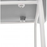 Tabouret de bar chaise de bar design ULYSSE pieds métal blanc (gris clair)