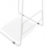Tabouret de bar chaise de bar design ULYSSE pieds métal blanc (rose poudré)