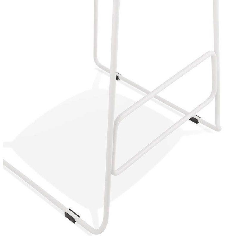 Tabouret de bar chaise de bar design ULYSSE pieds métal blanc (rose poudré) - image 37991