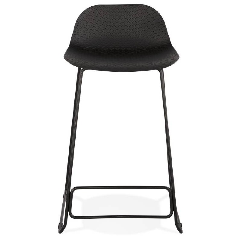 Tabouret de bar chaise de bar mi-hauteur design ULYSSE MINI pieds métal noir (noir) - image 38008
