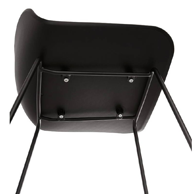 Tabouret de bar chaise de bar mi-hauteur design ULYSSE MINI pieds métal noir (noir) - image 38015