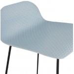 Bar stool design mid-height Ulysses MINI feet (sky blue) black metal bar Chair