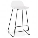 Bar stool ULYSSE design bar chair black metal legs (white)