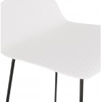 Tabouret de bar chaise de bar design ULYSSE pieds métal noir (blanc)