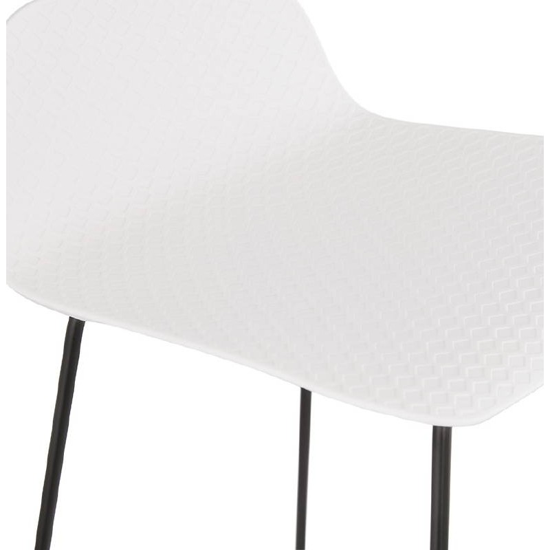 Tabouret de bar chaise de bar design ULYSSE pieds métal noir (blanc) - image 38061