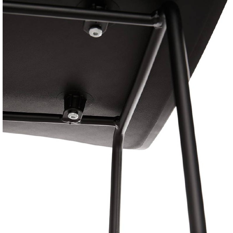 Tabouret de bar chaise de bar design ULYSSE pieds métal noir (noir) - image 38079