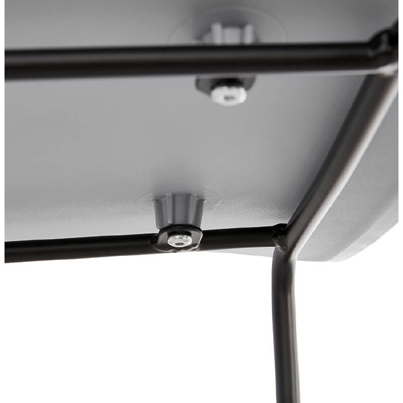 Tabouret de bar chaise de bar design ULYSSE pieds métal noir (gris clair) - image 38091