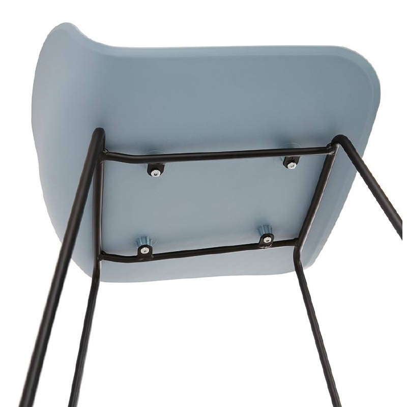 Tabouret de bar chaise de bar design ULYSSE pieds métal noir (bleu ciel) - image 38105