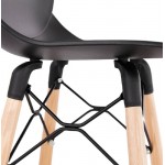 La barra hasta la mitad taburete de la silla de PACO escandinavo (negro)