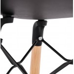 Tabouret de bar chaise de bar mi-hauteur scandinave PACO (noir)