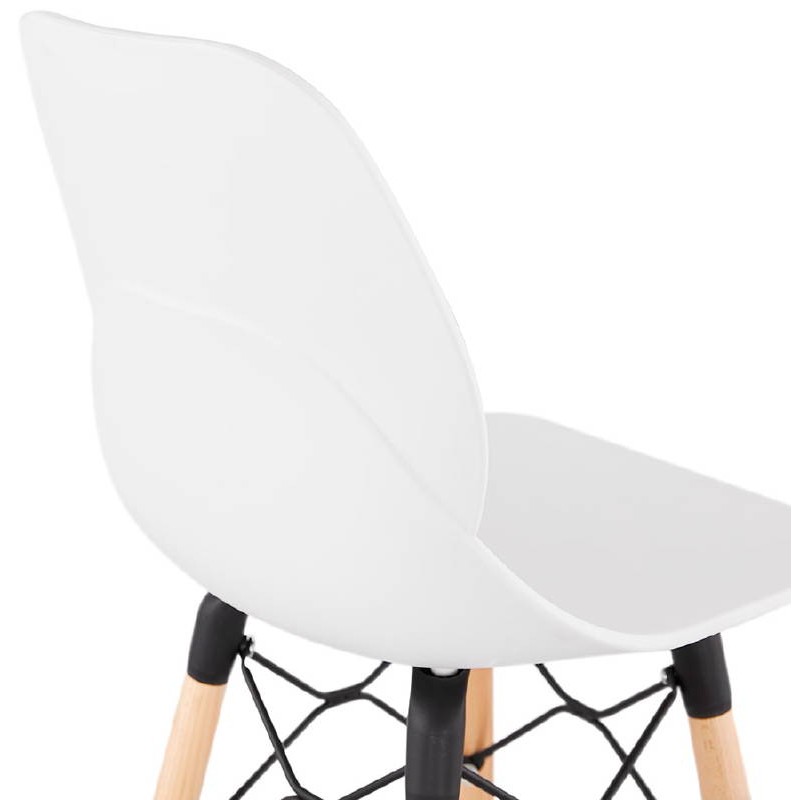 Tabouret de bar chaise de bar mi-hauteur scandinave PACO (blanc) - image 38174