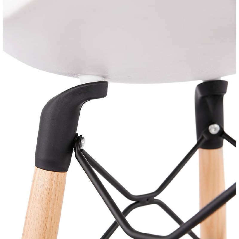 Tabouret de bar chaise de bar mi-hauteur scandinave PACO (blanc) - image 38179